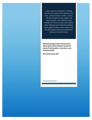Cover of Rethinking Agricultural Extension: What Alternative Models Teach Us about Participation, Inclusion, and Sustainability