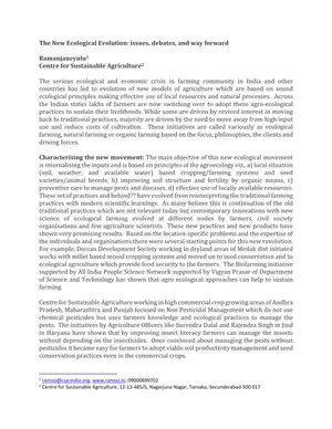 Cover of The New Agroecological Evolution: issues, debates, and way forward
